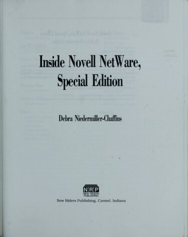 Book cover for Inside Novell Netware