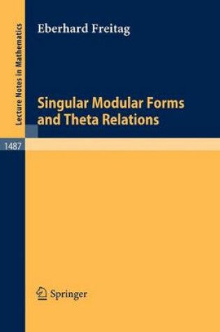 Cover of Singular Modular Forms and Theta Relations