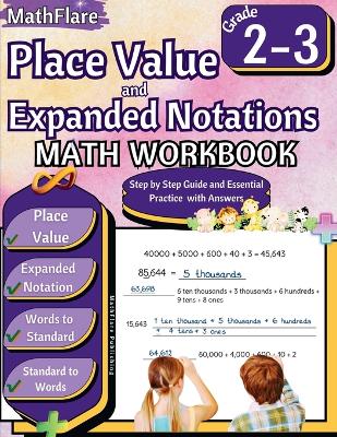 Cover of Place Value and Expanded Notations Math Workbook 2nd and 3rd Grade