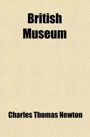 Cover of British Museum; Department of Greek and Roman Antiquities, October 11, 1866