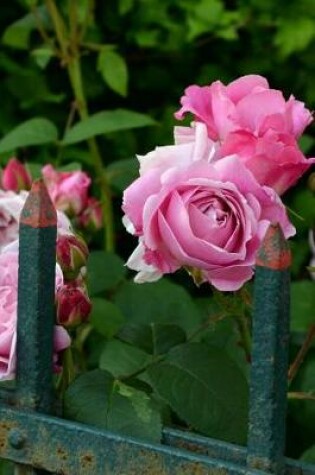 Cover of Pink Roses Next to an Iron Garden Fence Journal