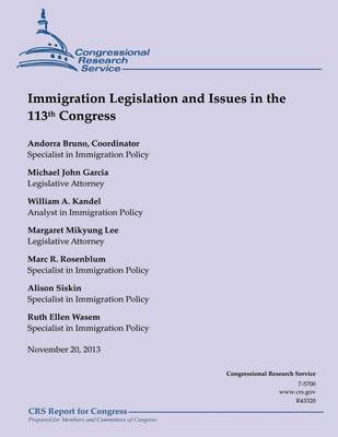 Cover of Immigration Legislation and Issues in the 113th Congress