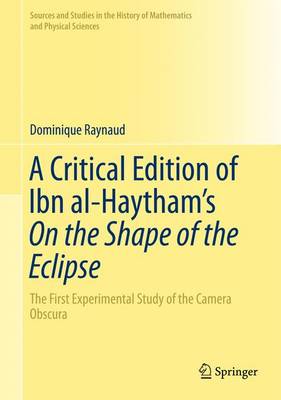 Book cover for A Critical Edition of Ibn al-Haytham's On the Shape of the Eclipse