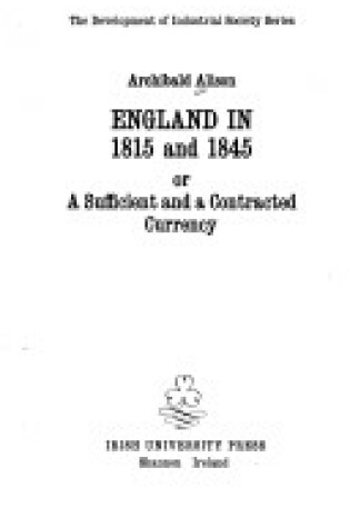 Cover of England in 1815 and 1845