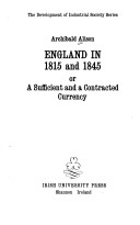 Cover of England in 1815 and 1845