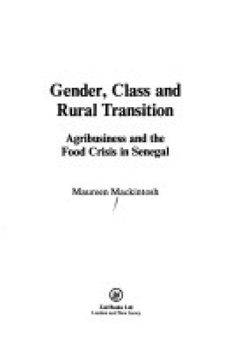 Cover of Gender, Class and Rural Transition