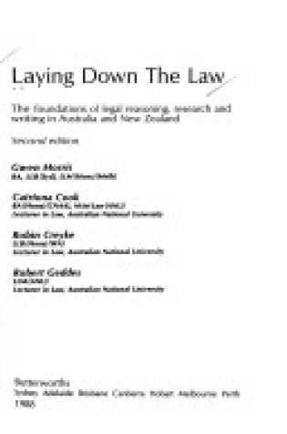 Cover of Laying Down the Law