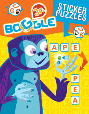 Book cover for Boggle Jr. Sticker Word Puzzles