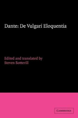 Cover of Dante: De vulgari eloquentia