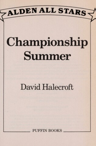 Cover of Halecroft David : Alden Champion Summer