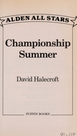 Book cover for Halecroft David : Alden Champion Summer