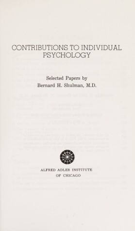 Book cover for Contributions to Individual Psychology