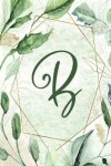 Book cover for Notebook 6"x9" - Letter B - Green Gold Floral Design