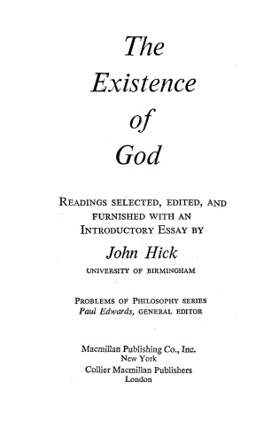 Cover of The Existence of God