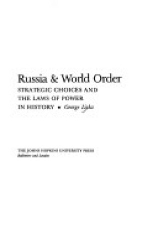 Cover of Russia and World Order