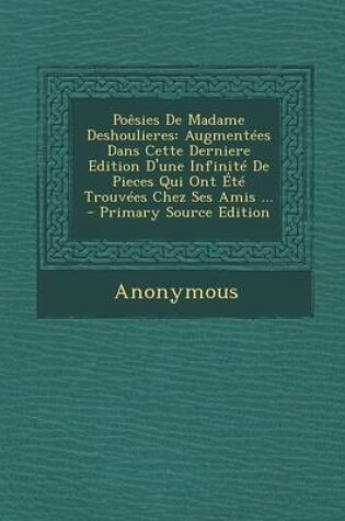 Cover of Poesies de Madame Deshoulieres