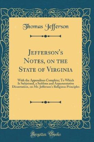 Cover of Jefferson's Notes, on the State of Virginia