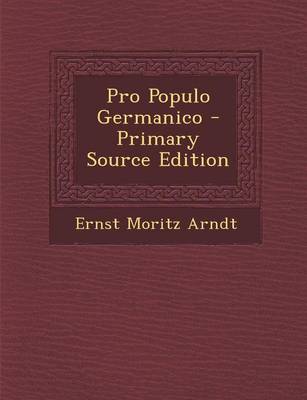 Book cover for Pro Populo Germanico - Primary Source Edition