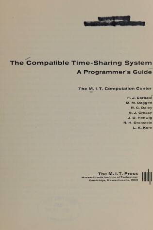 Cover of The Compatible Time-Sharing System