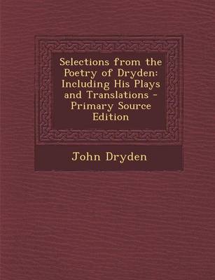 Book cover for Selections from the Poetry of Dryden
