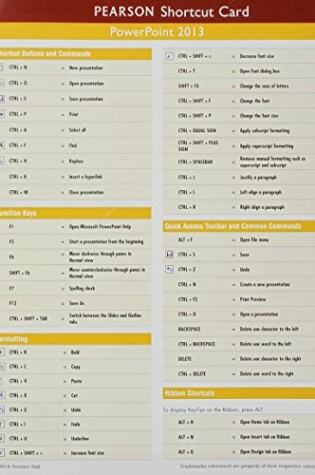 Cover of Prentice Hall Shortcut Card Powerpoint 2013