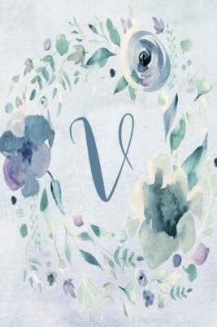 Cover of 2020 Weekly Planner, Letter V - Blue Purple Floral Design