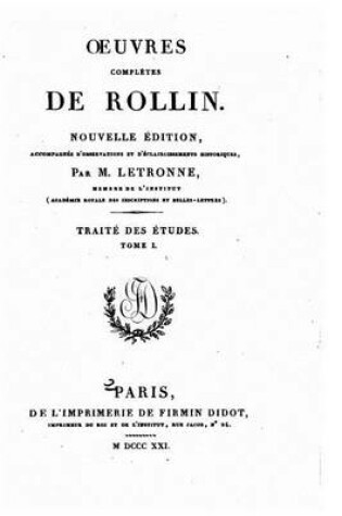 Cover of Oeuvres completes de Rollin - Tome I