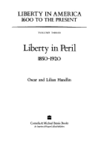 Cover of Liberty in Peril 1850-1920