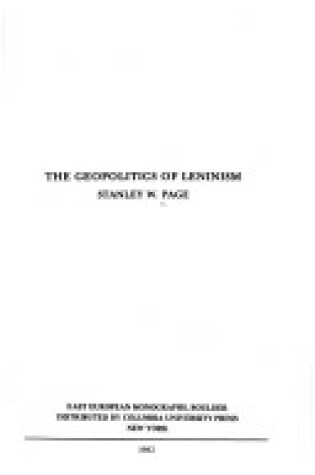 Cover of The Geopolitics of Leninism