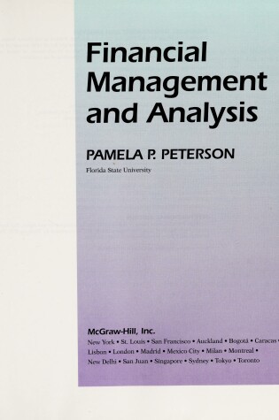 Cover of Financial Management and Analysis