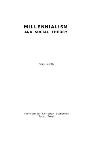 Cover of Millennialism and Social Theory