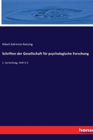 Cover of Schriften der Gesellschaft für psychologische Forschung