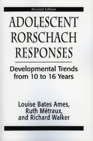 Cover of Adolescent Rorschach Responses