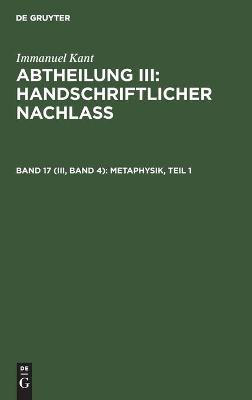 Book cover for Metaphysik, Teil 1