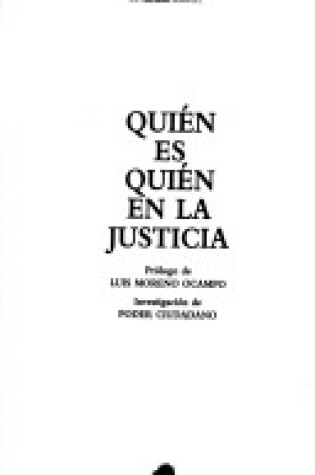 Cover of Quien Es Quien En La Justicia