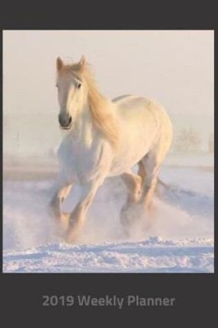 Cover of Plan on It 2019 Weekly Calendar Planner - White Horse Snow Fun