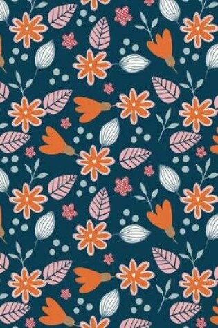 Cover of Journal Notebook Orange Leafy Pattern