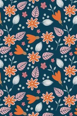 Cover of Journal Notebook Orange Leafy Pattern