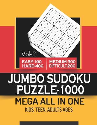 Book cover for JUMBO SUDOKU PUZZLE-1000 MEGA ALL IN ONE Vol-2