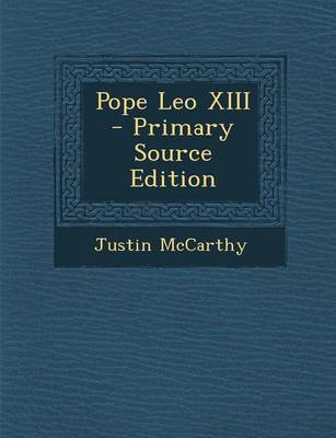 Book cover for Pope Leo XIII - Primary Source Edition