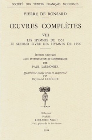 Cover of Les Hymnes de 1555, Le Second Livre Des Hymnes de 1556