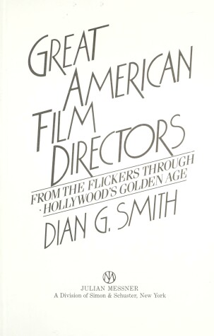 Book cover for Great American Film Directors