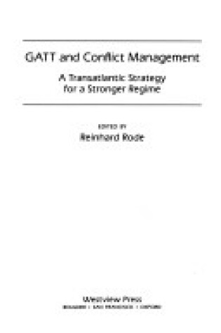 Cover of Gatt And Conflict Management