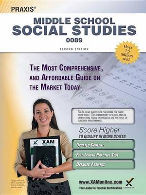 Cover of Praxis Middle School Social Studies 0089 Teacher Certification Study Guide Test Prep