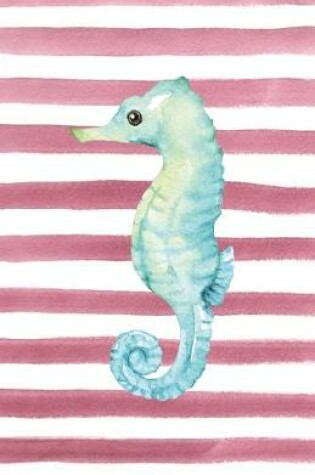 Cover of Blue Seahorse Watercolor Stripe Journal, Dot Grid
