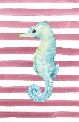 Book cover for Blue Seahorse Watercolor Stripe Journal, Dot Grid