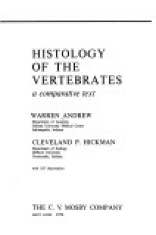 Cover of Histology of the Vertebrates