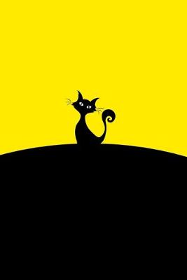 Book cover for Black Cat on Yellow Horizon Notebook