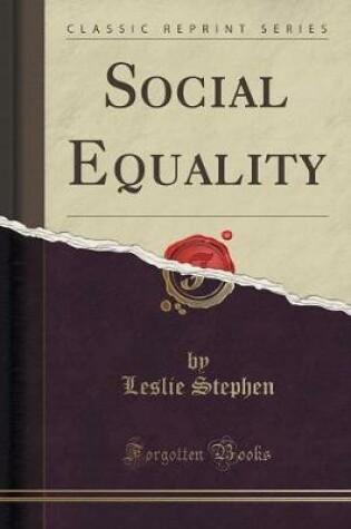 Cover of Social Equality (Classic Reprint)