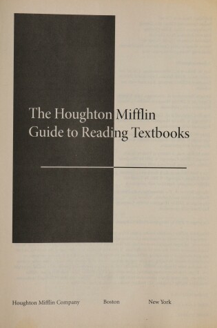 Cover of The Houghton Mifflin Guide to Reading Textbooks